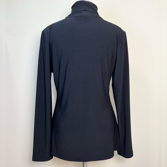 SUZIE IN THE CITY Black Long Sleeve Stretchy Turtleneck Top Size Medium - Picture 5 of 7